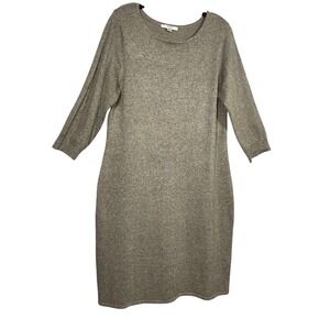 Liz Claiborne Knit Dress Women Medium 3/4 Sleeve Casual Sweater Dress Round Neck